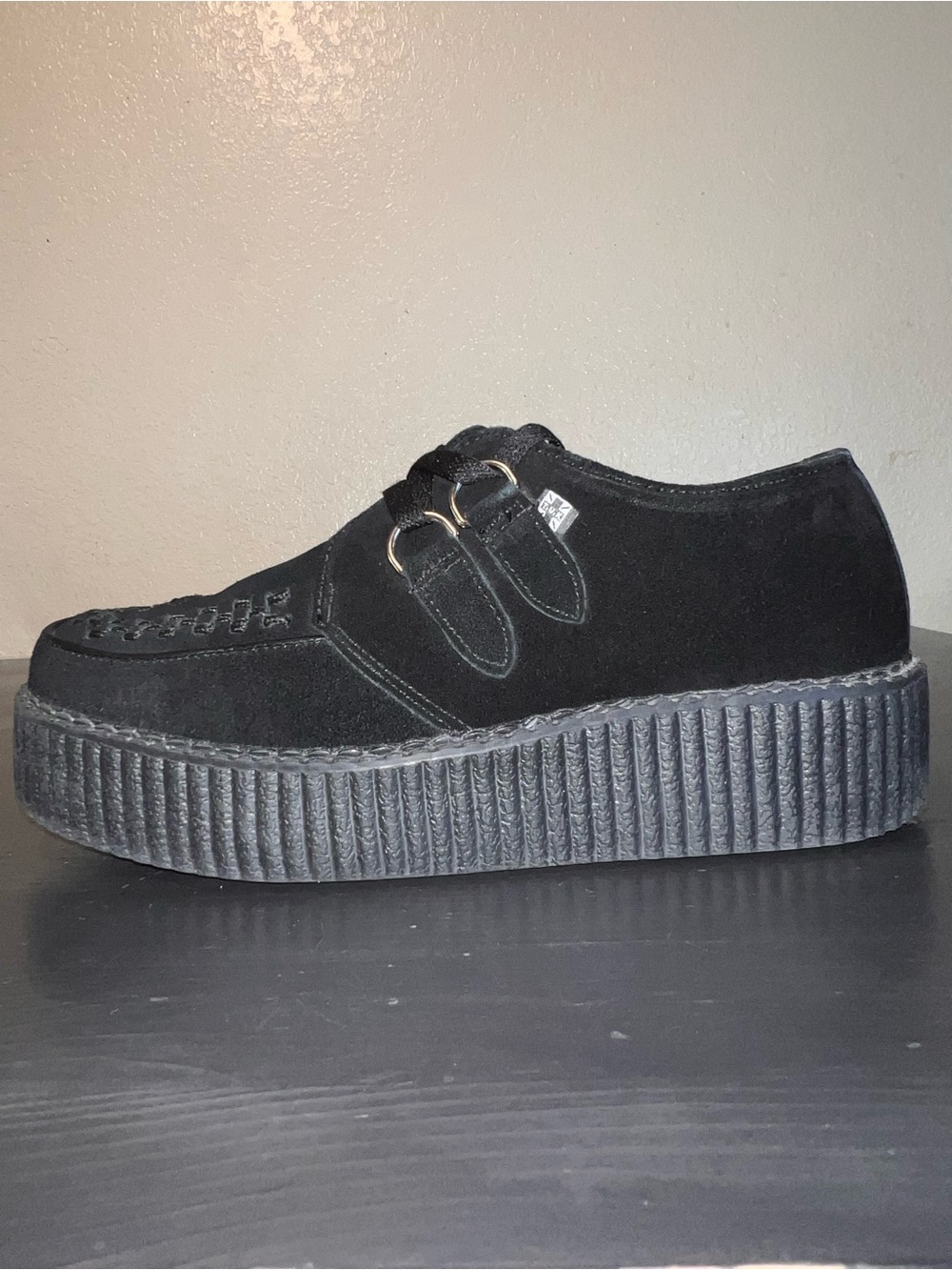 TUK Black Suede Viva Mondo Creepers Size 10